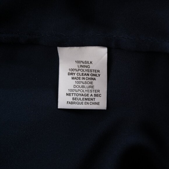 NEW TRINA TURK Navy Silk Floral Print Beaded Caftan Dress size M - Picture 9 of 11